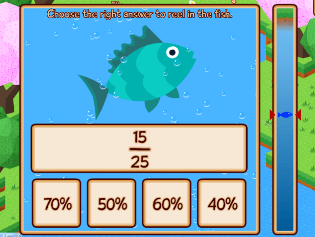 Maths-Fishing-Convert-Fractions-to-Percentages