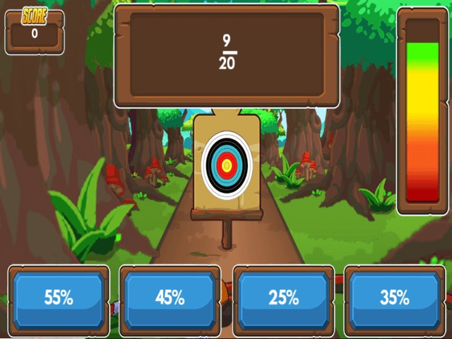 Archery-Arithmetic-Convert-Fractions-to-Percentages